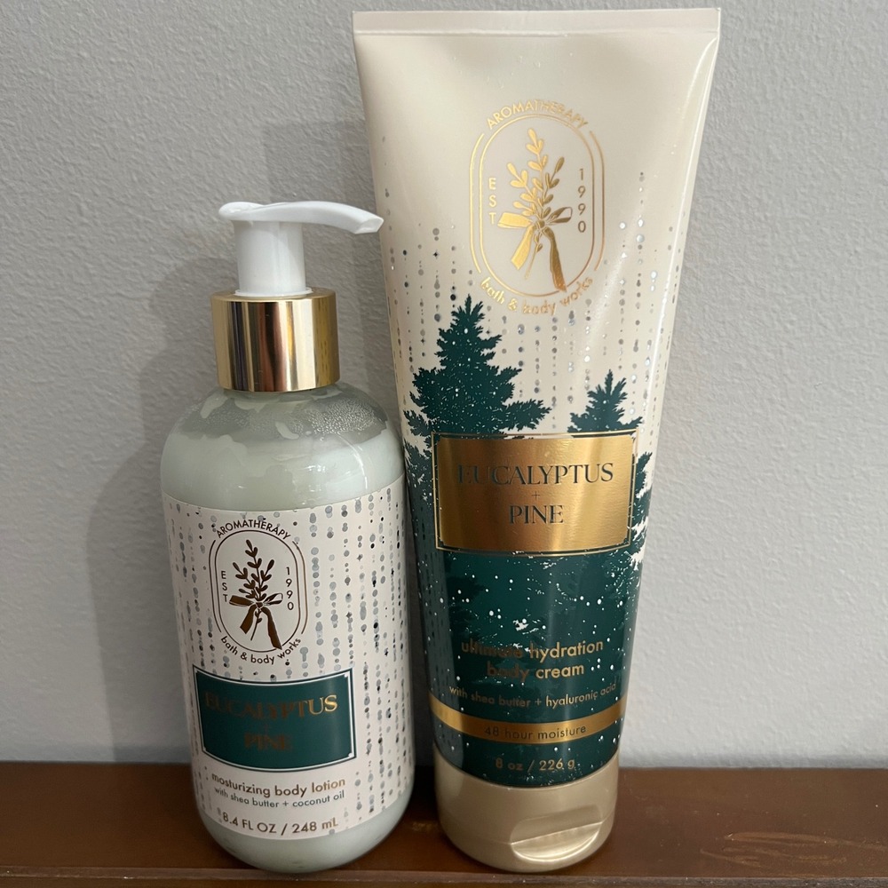 Bath & Body Works Aromatherapy Eucalyptus Pine Lotion and Body Cream Set